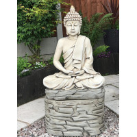 Praying Buddha On Rock