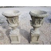 Classic Urns On Plinth