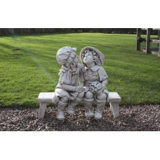 Boy & Girl Kissing On Bench